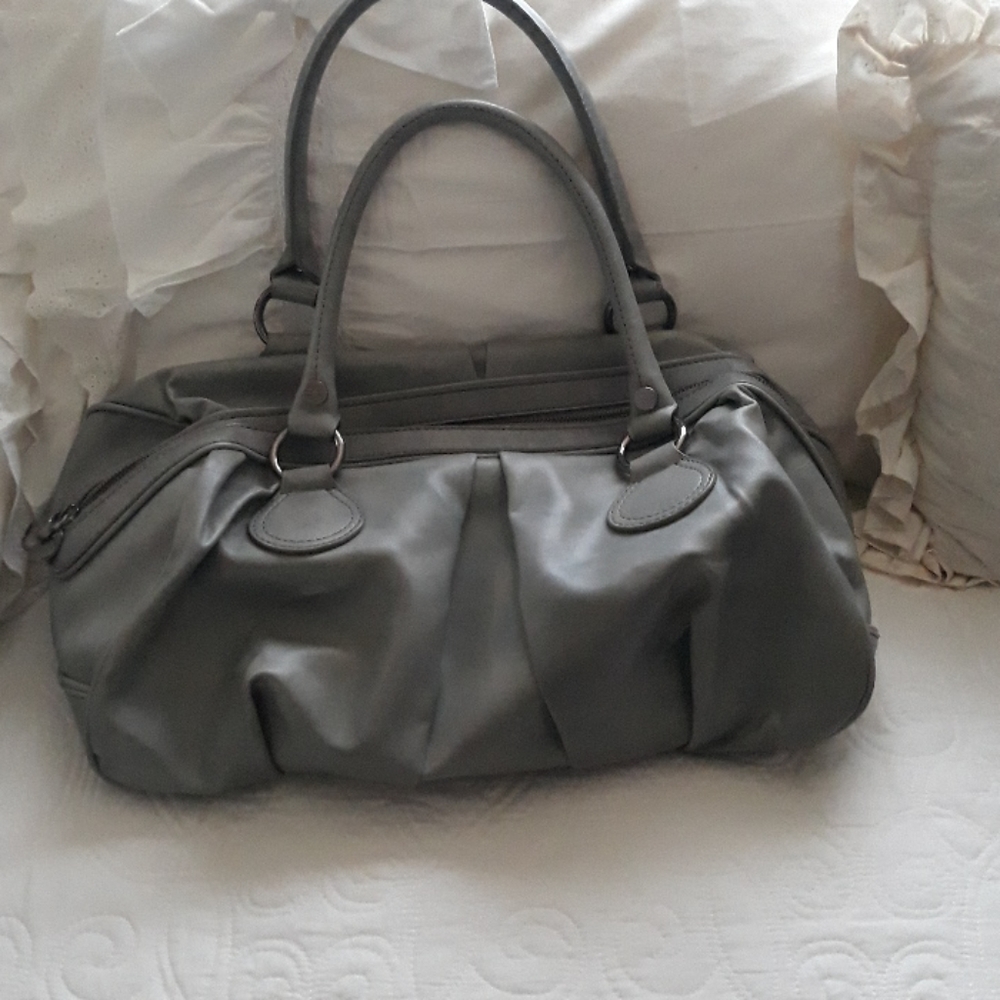 Gray handbag